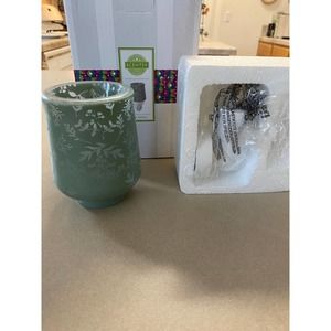 Scentsy Sage Advice Mini Plug In Wax Warmer Glass 4" NIB NEW